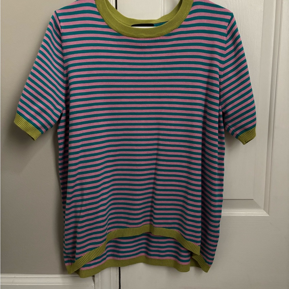 Striped Shirt with Green Accents